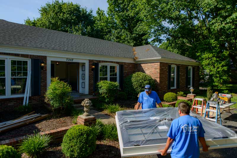 The Door Store and Windows Installation Team at Work